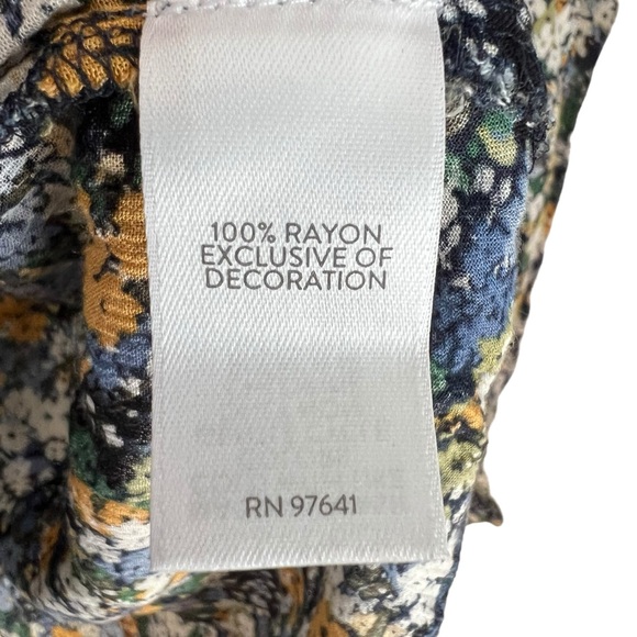 J. Jill M Relaxed fit button down wild flower print blouse long sleeves - Picture 6 of 7